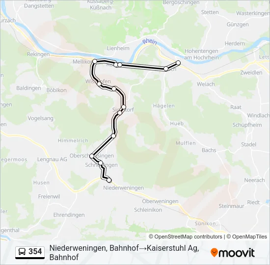 354 Bus Line Map