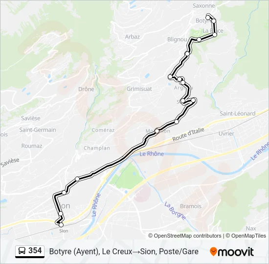 354 Bus Line Map