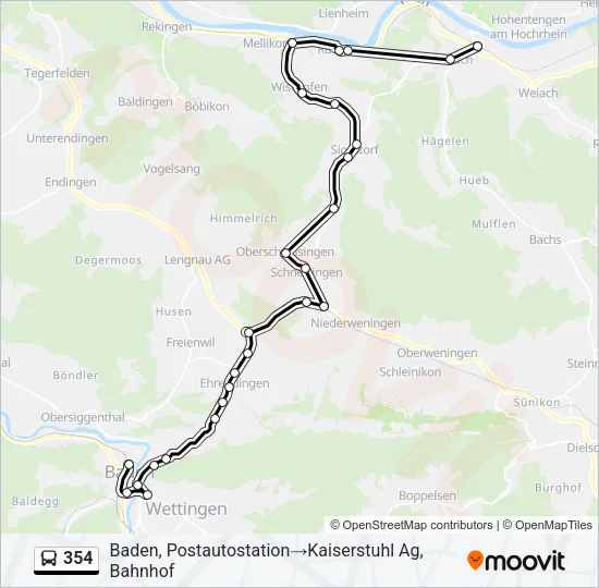 354 Bus Line Map