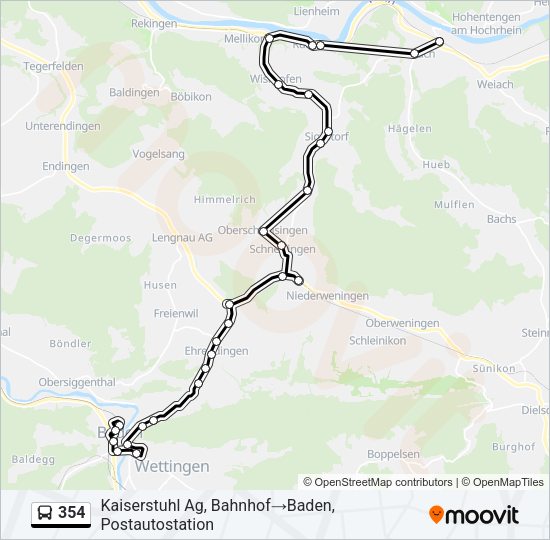 354 Bus Line Map