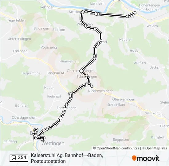 354 Bus Line Map