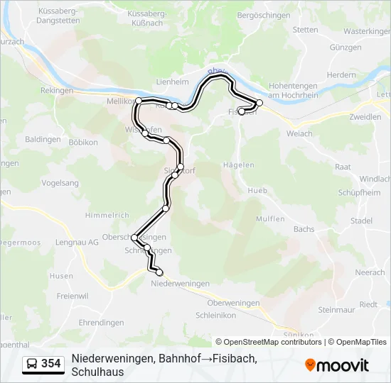 354 Bus Line Map