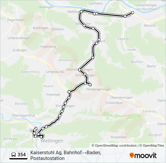 354 Bus Line Map