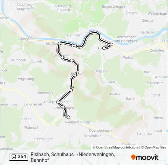 354 Bus Line Map