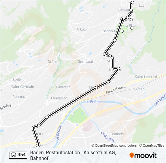 354 bus Line Map