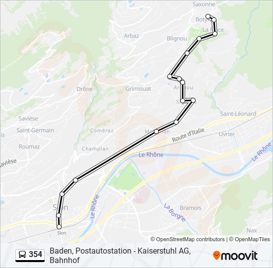 354 bus Line Map