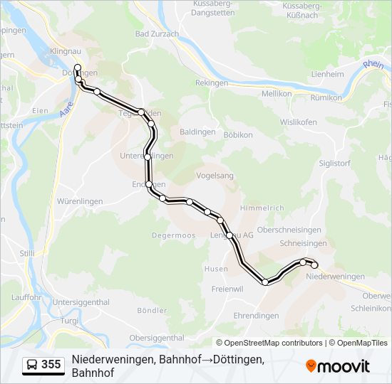 355 Bus Line Map