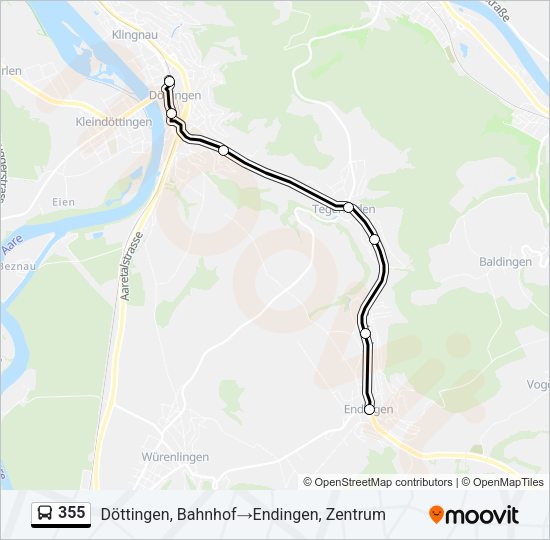 355 Bus Line Map