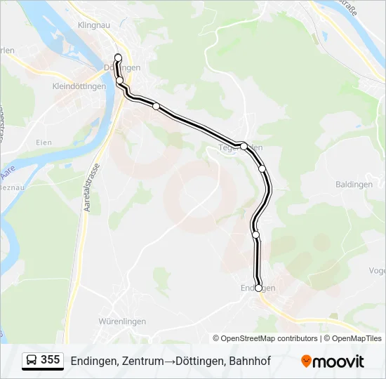 Plan de la ligne 355 de bus