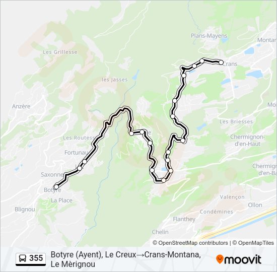 355 Bus Line Map