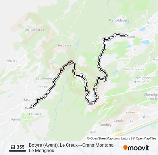355 Bus Line Map
