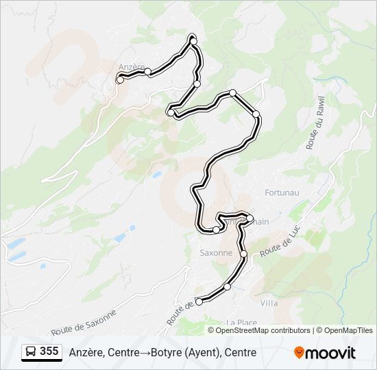 355 Bus Line Map