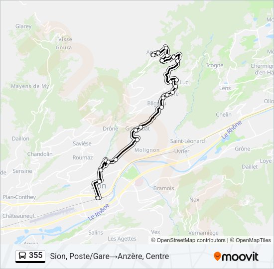 355 Bus Line Map