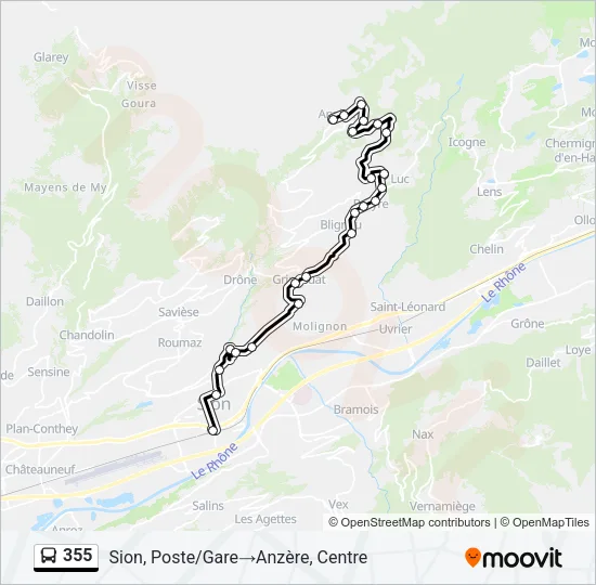 355 Bus Line Map