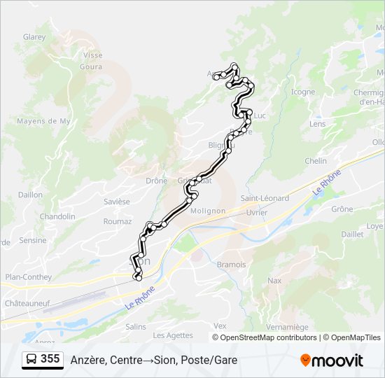 355 Bus Line Map
