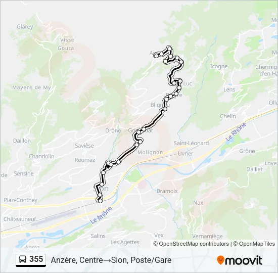 355 Bus Line Map