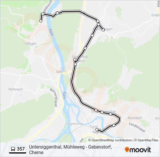 357 bus Line Map