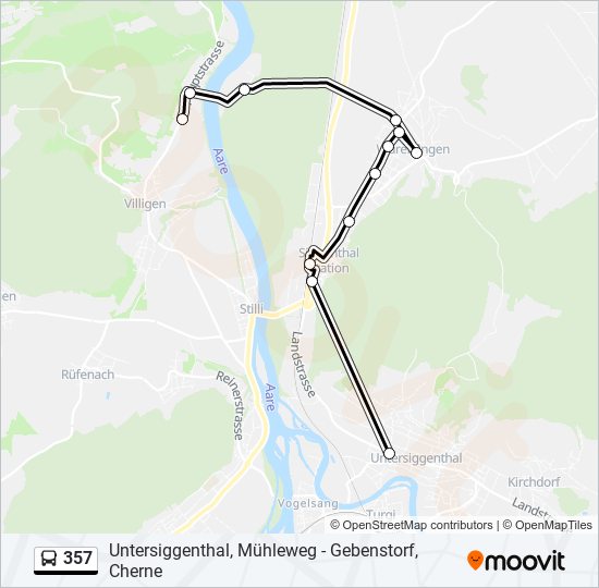 Plan de la ligne 357 de bus