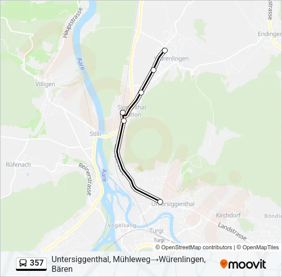 357 Bus Line Map