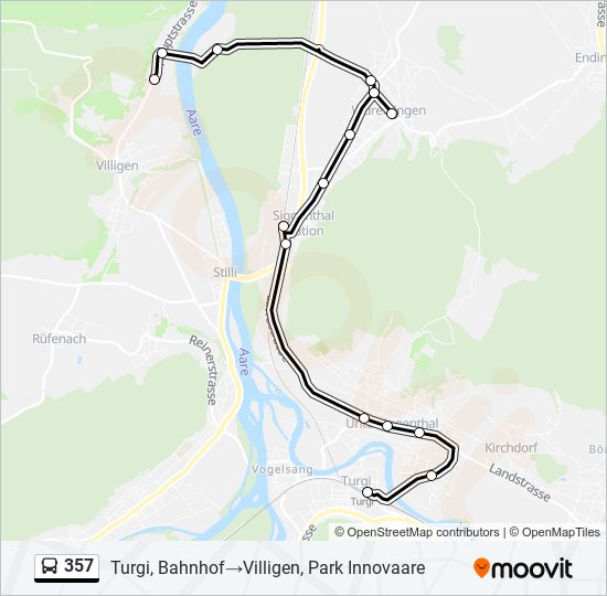 Plan de la ligne 357 de bus