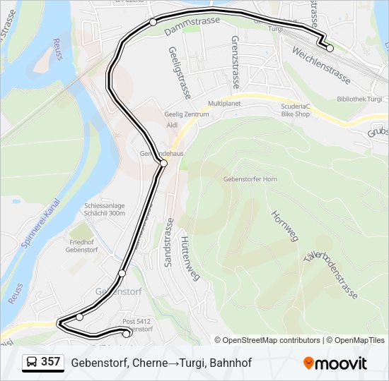 357 Bus Line Map