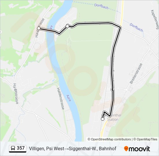 357 Bus Line Map