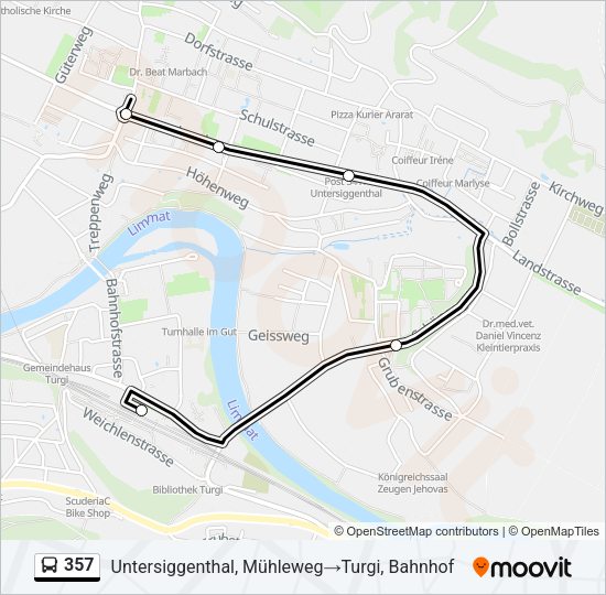 357 Bus Line Map