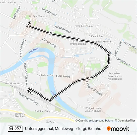 357 Bus Line Map