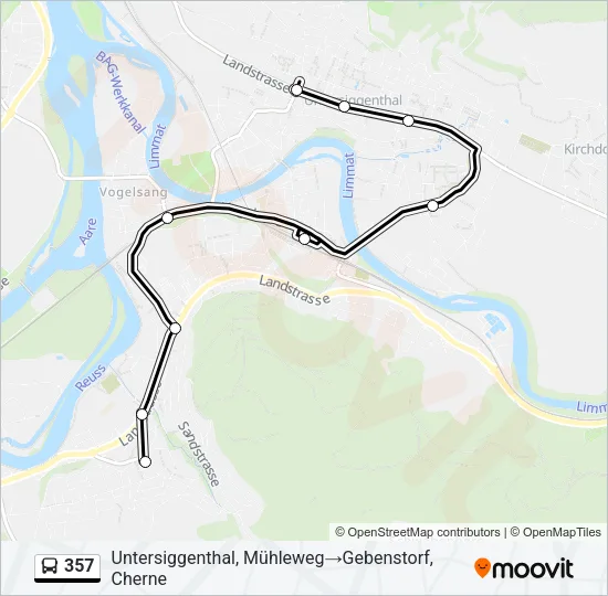 357 Bus Line Map