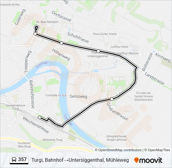 357 Bus Line Map