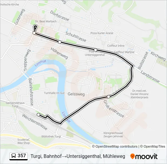 357 Bus Line Map