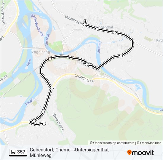 357 Bus Line Map