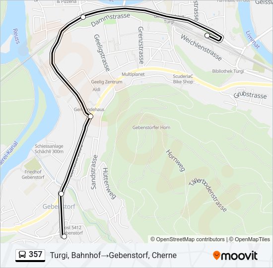 357 Bus Line Map