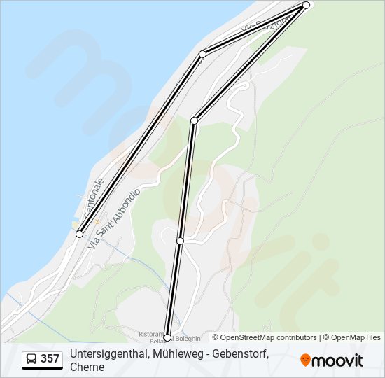 Plan de la ligne 357 de bus