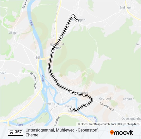 357 bus Line Map