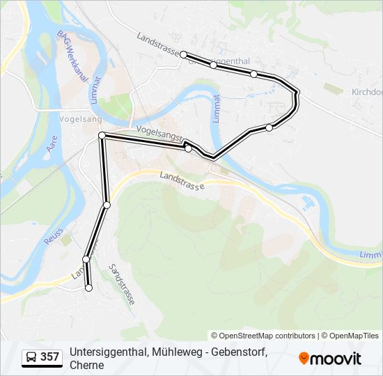 357 bus Line Map