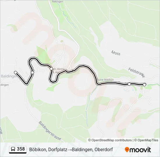 358 Bus Line Map