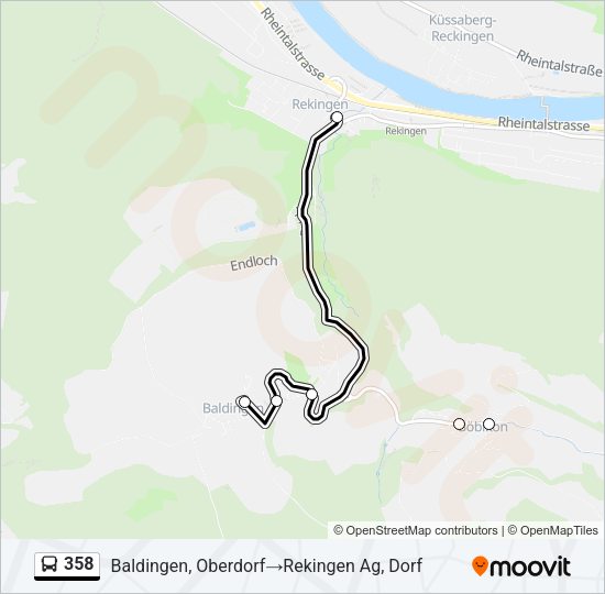 358 Bus Line Map