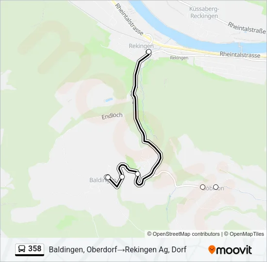 358 Bus Line Map
