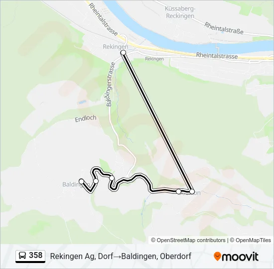 358 Bus Line Map