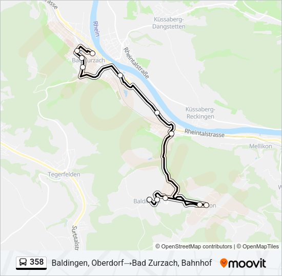 358 Bus Line Map