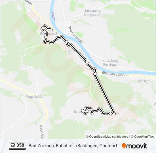 358 Bus Line Map