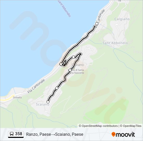 358 Bus Line Map