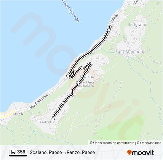 358 Bus Line Map