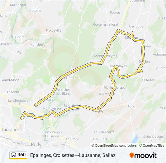 360 bus Line Map