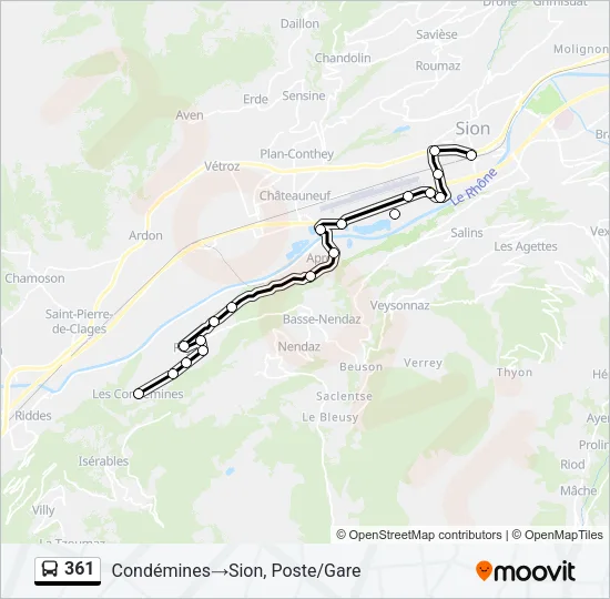 361 Bus Line Map