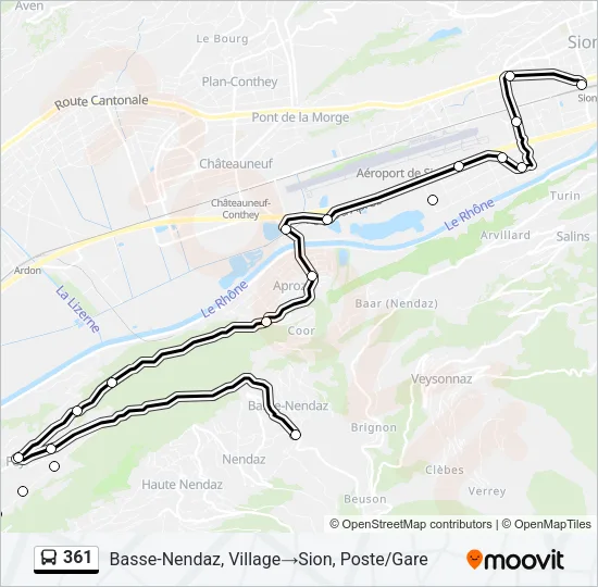 361 Bus Line Map
