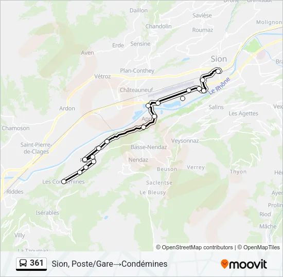 361 Bus Line Map