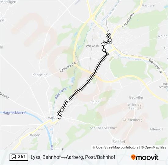 361 Bus Line Map