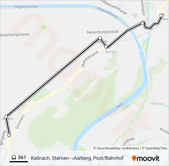 361 Bus Line Map